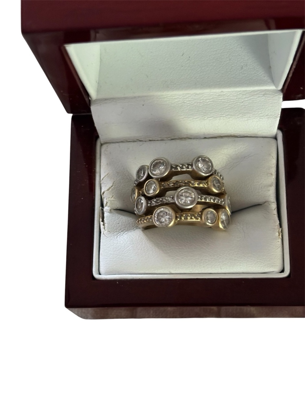 Vintage Taxco Sterling Silver White Sapphire Ring Size 6